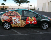 marcos pizza car wrap