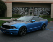 blue black car mustang car wrap