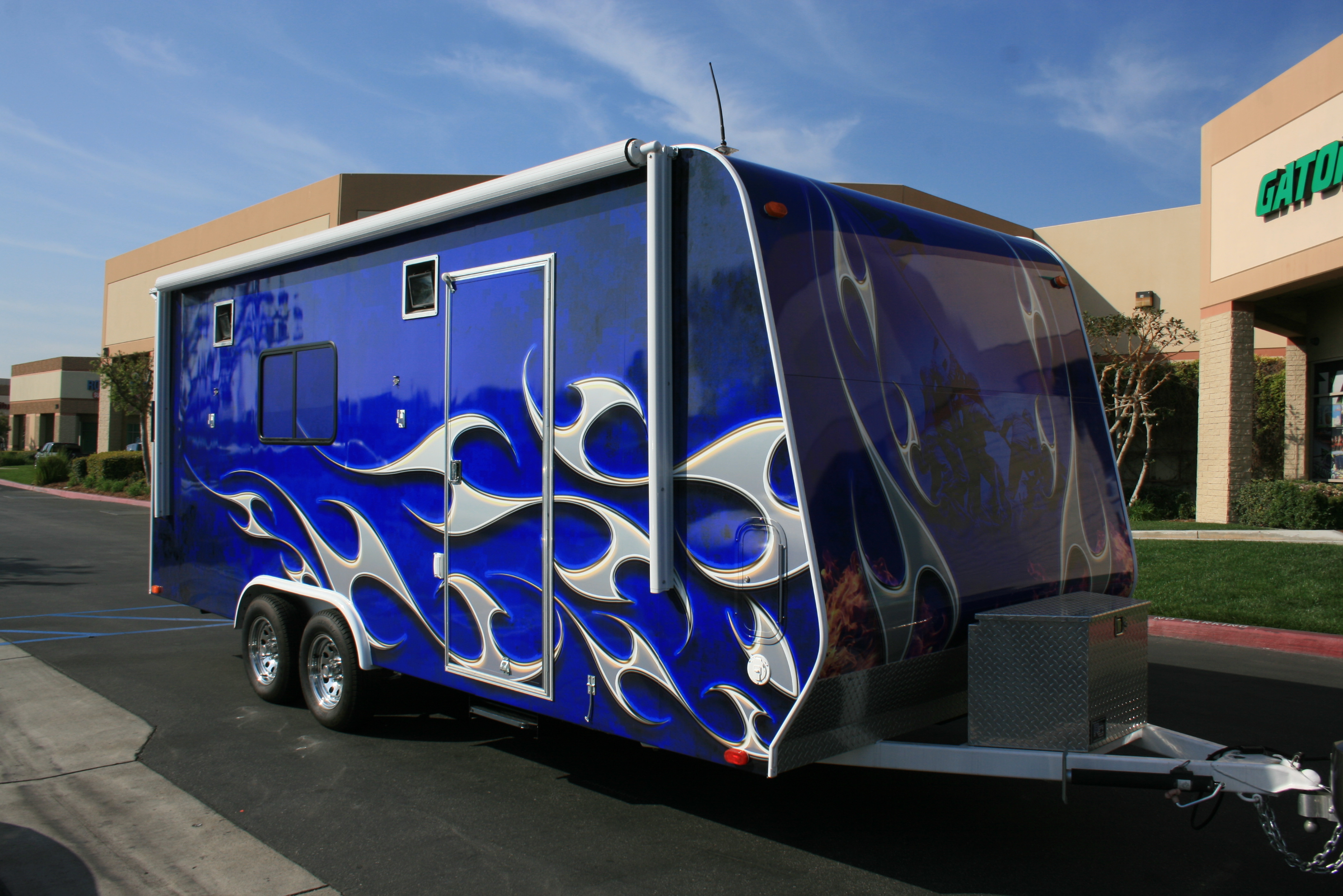 flames trailer wrap