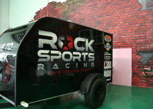 rock sports racing elite cycling team trailer wrap