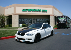 white black bmw wrap