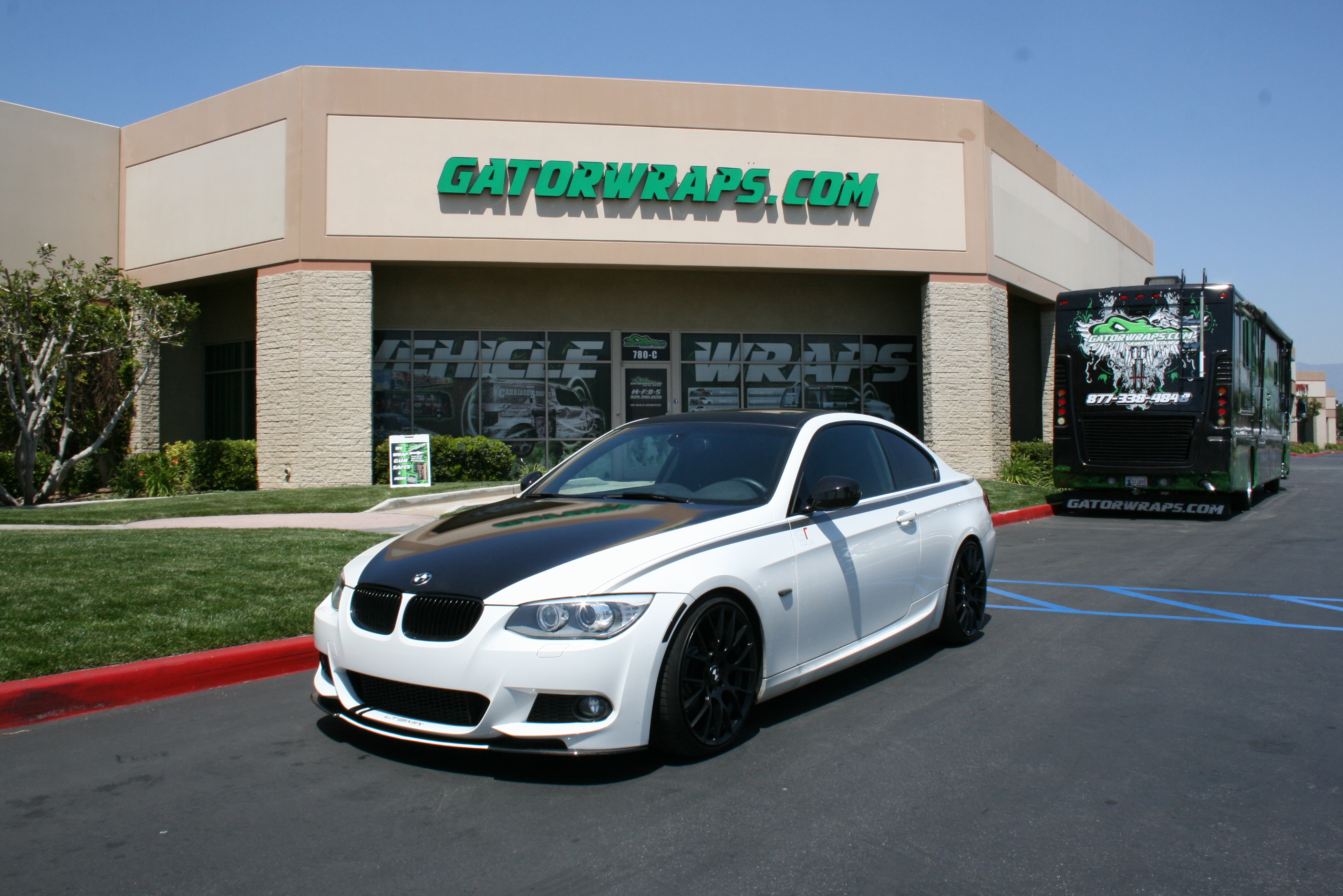white black bmw wrap