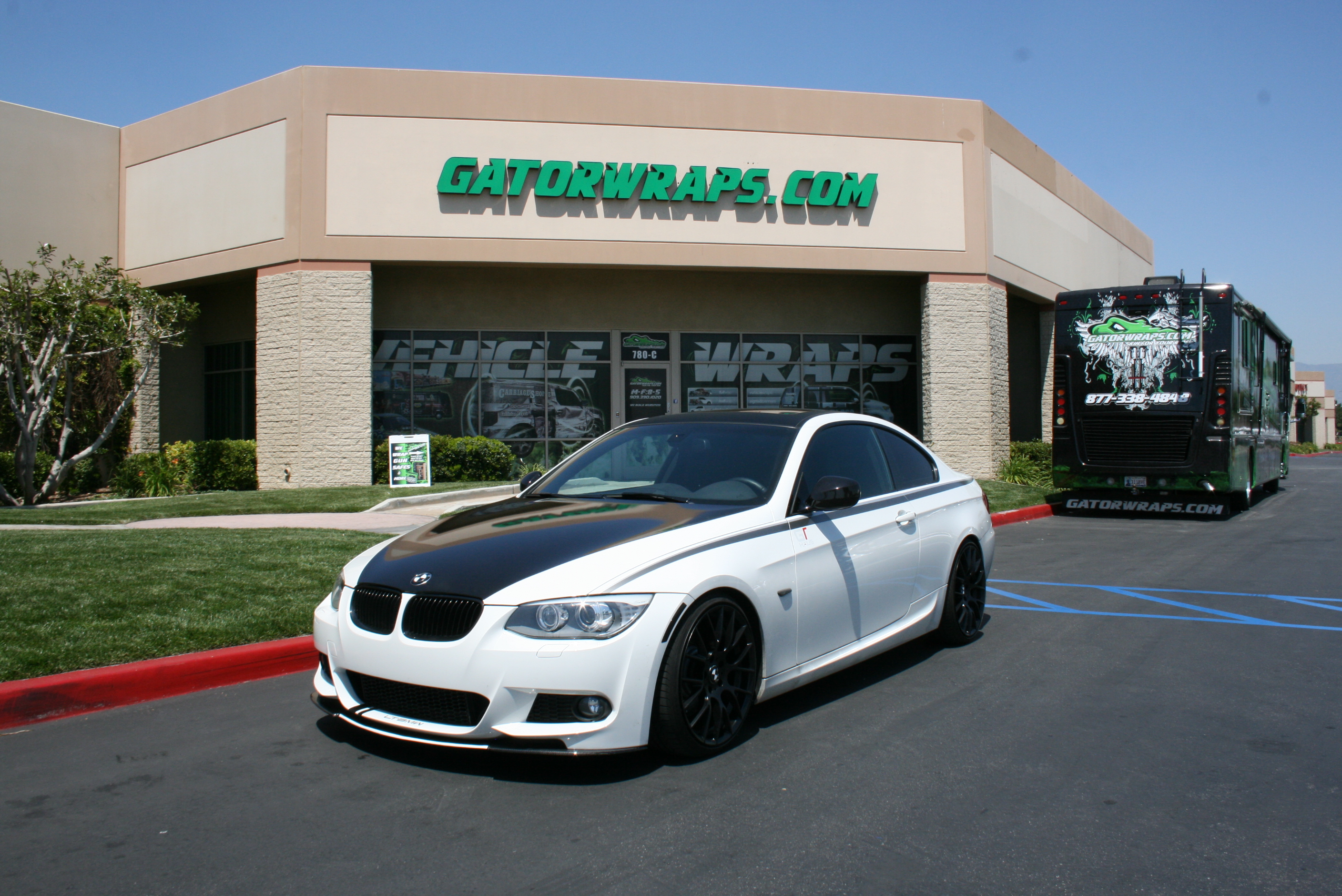 white black bmw wrap