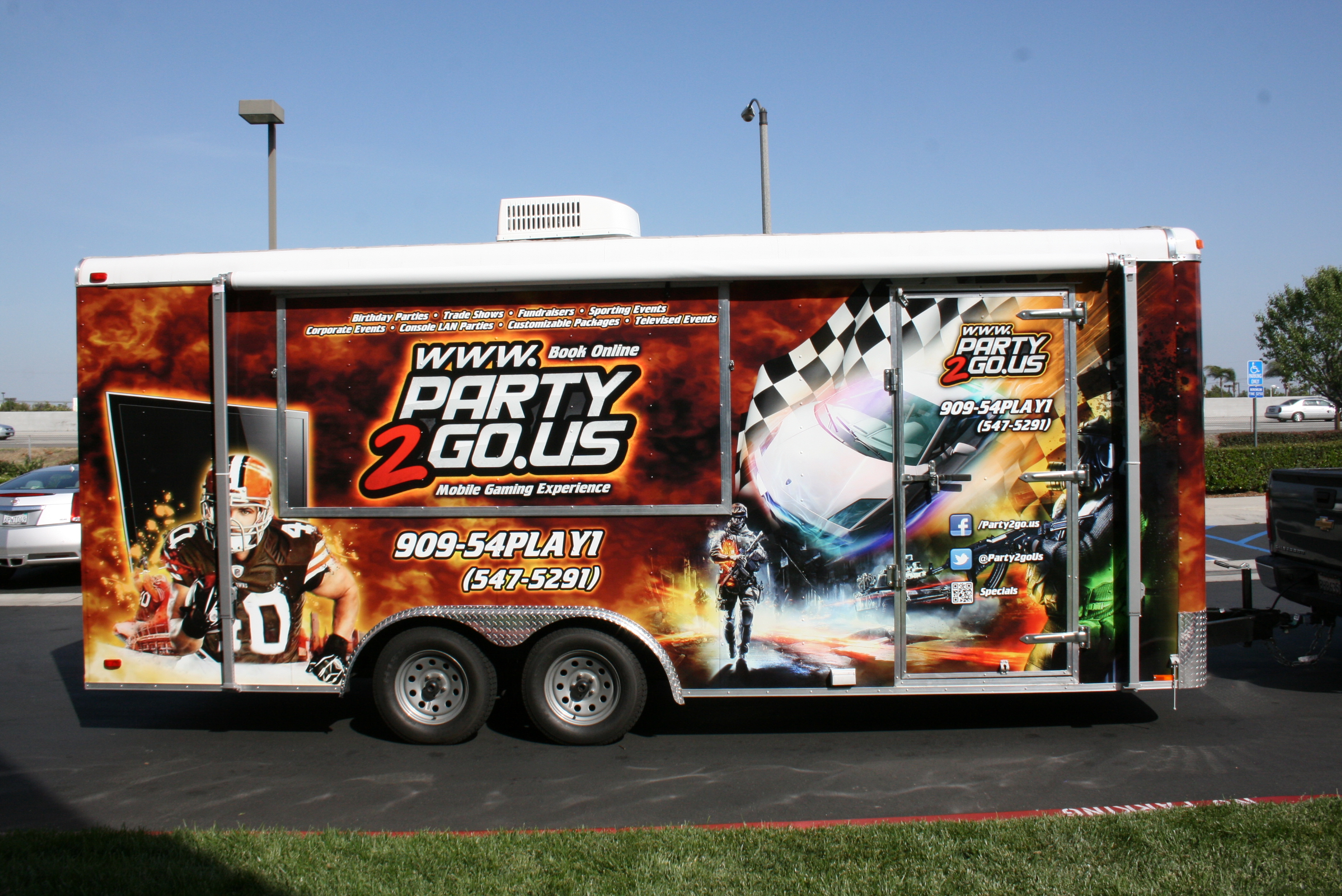 party 2 go trailer wrap