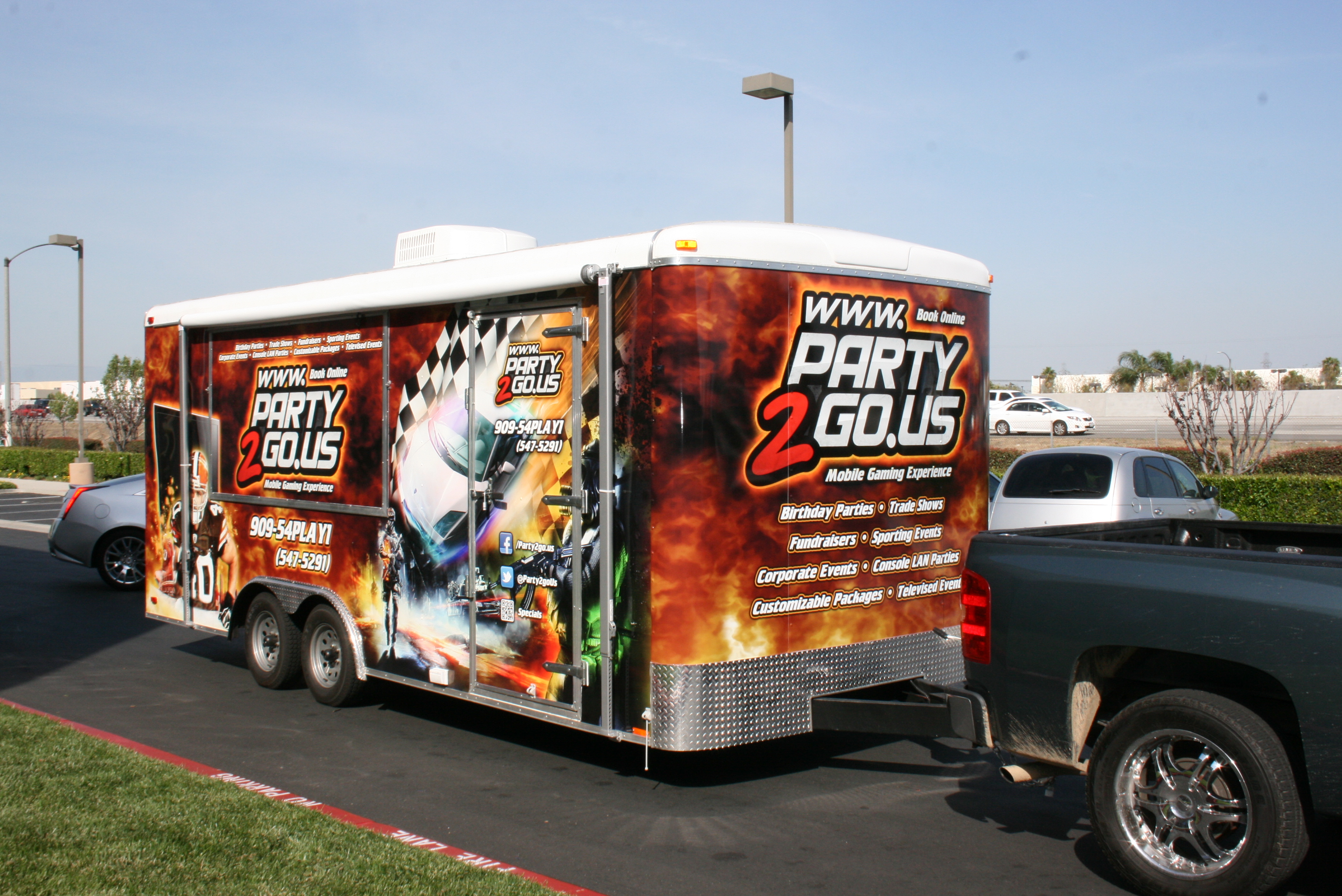 party 2 go trailer wrap
